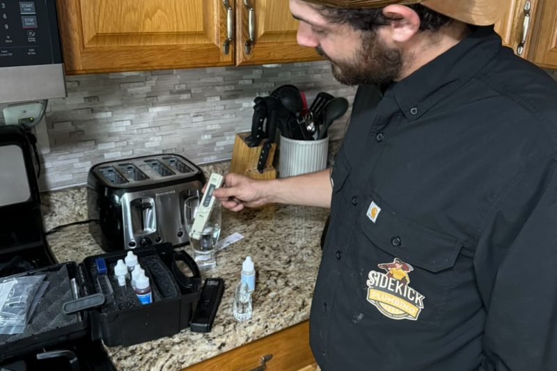 plumber testing home water